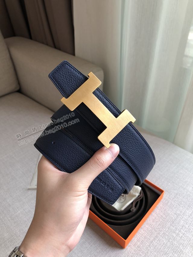 Hermes皮帶 官網同步 38MM 荔枝紋牛皮 愛馬仕男士腰帶  xfp2080